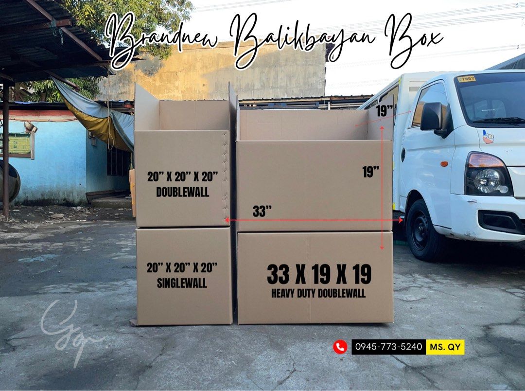 Balikbayan Box - Doublewall and Singlewall (Category: Storage Boxes & Baskets) located in Quezon City. Submitted by gq.packagingsupplies.ph (Listing ID 1404519002, Image 1). Description: DM FOR INQUIRIES.
