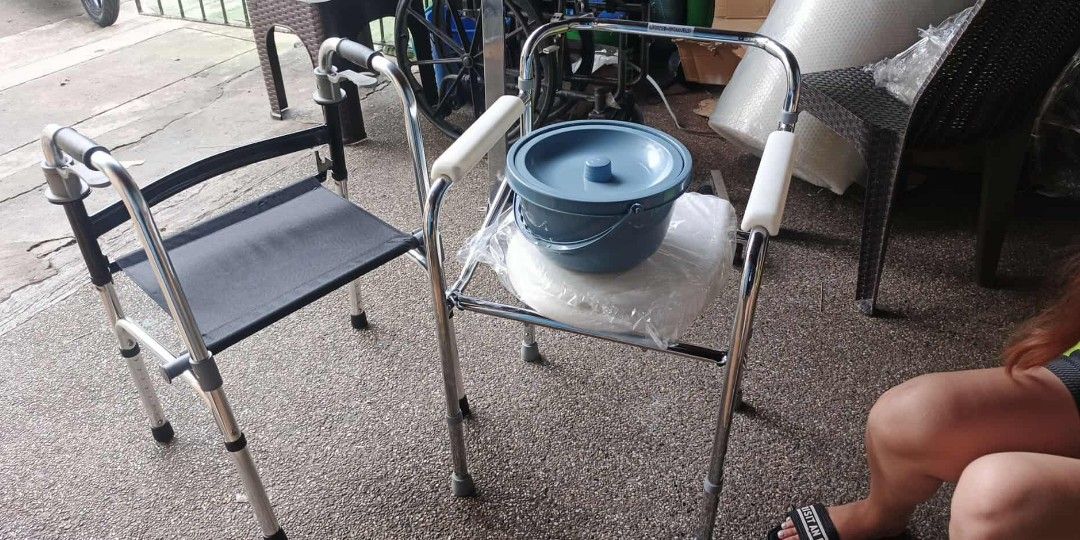 Commode chair and canvas walker adult (Category: Braces, Support & Protection) located in Manila. Submitted by cattleyaro61723 (Listing ID 1404568078, Image 1). Description: we accept bulk orders brandnew affordable onhand negotiable good quality and condition open for pick up and delivery high quality we also sell many medical supplies call me 09268225723 cod,gcash,bank transfer lifetime time free service.