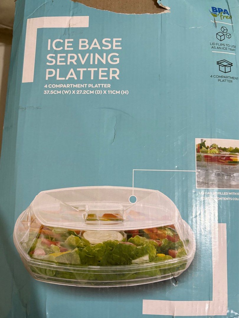 Crofton Ice Base Serving Platter (Category: Other Kitchenware & Tableware) located in Quezon City. Submitted by helloqicks (Listing ID 1404523551, Image 1). Description: 🔘 CROFTON ICE BASE SERVING PLATTER / 4 - COMPARMENTS🔘 ➖ Almost brandnew, damaged box. 🏷️ Selling for 250, natambak lang. Near BGC, Taguig location for pick up. .