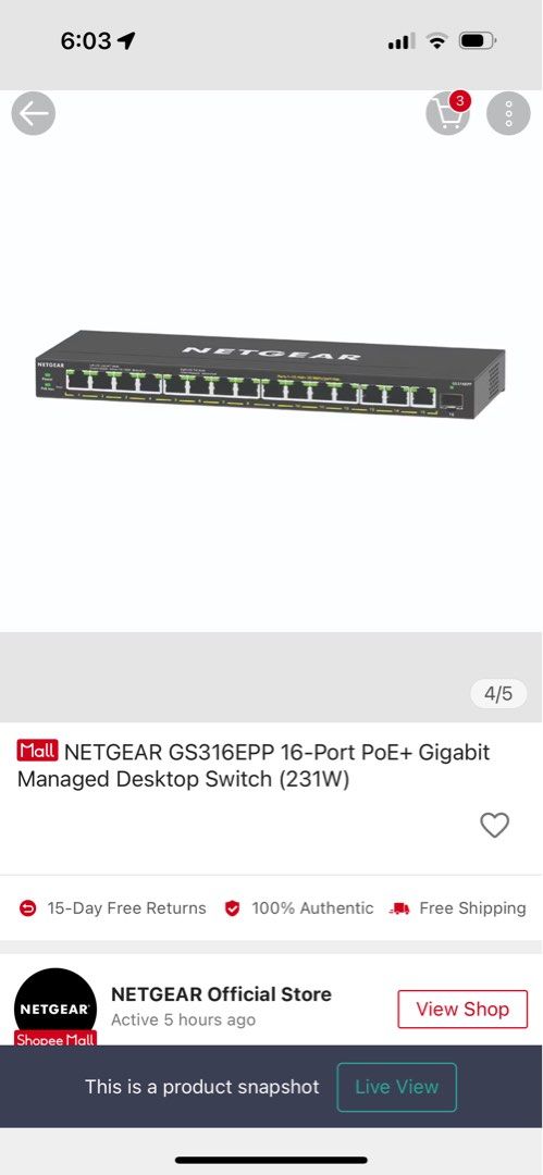 Data Switch (Category: Networking) located in Singapore. Submitted by cash_on_line (Listing ID 1404475880, Image 1). Description: Bought extra .