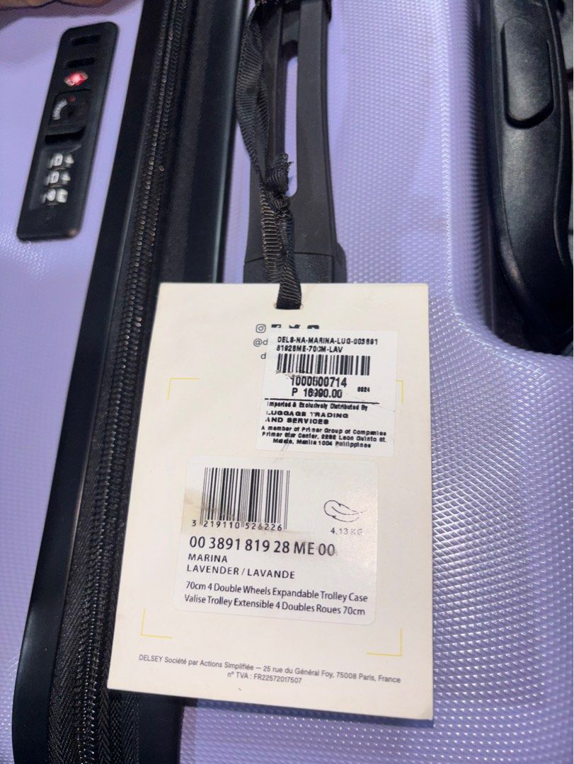 Delsey luggage 70cm (Category: Luggage) located in Taguig. Submitted by albaeshoponlinestore (Listing ID 1404563212, Image 2). Description: Never been use No issues Pick up taguig.