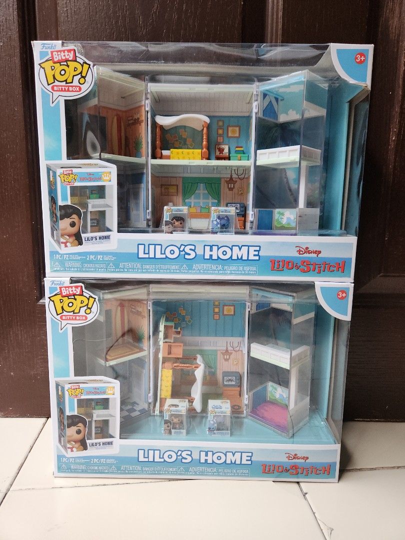 Funko Pop! Disney Lilo's Home Bitty Box (Category: Designer & Blind Box Toys) located in Aurora. Submitted by mothere (Listing ID 1404572493, Image 1). Description: - Funko Pop! Bitty Box: Lilo's Home from Lilo & Stitch - Includes mini figures of Lilo and Stitch - Features detailed interior design of Lilo's house - Perfect collectible for Disney fans!.