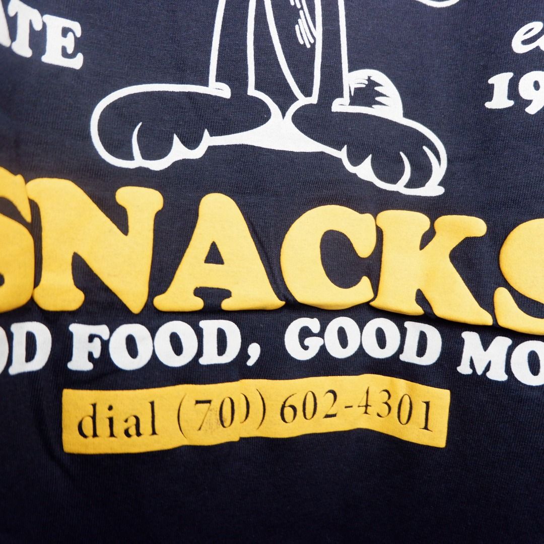 Garfield's Snacks T-shirt (Category: Tshirts & Polo Shirts ) located in Bacoor. Submitted by miladyph (Listing ID 1404402394, Image 3). Description: PB Garfield blue embossed prints backprint 2XL(1) 30"L 23"W.