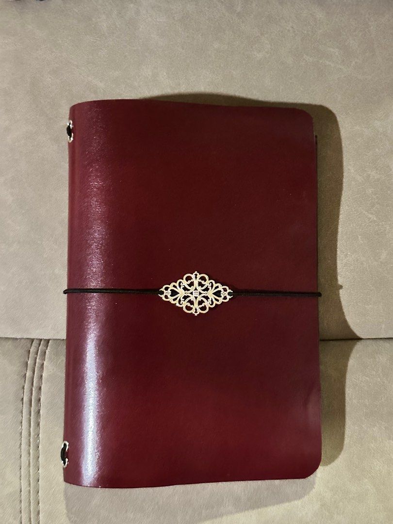 B6 Genuine Leather Journal (Category: Stationery & School Supplies) located in Manila. Submitted by happymelona (Listing ID 1404534141, Image 1). Description: Plum genuine italian leather journal Comes with free inserts - bifold journal Rfs: will get a smaller size instead Louise carmen paper republic inspired.