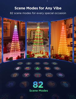 Christmas Tree Lights, 400 LED 8.2Ftx16 Line String Lights Plug In - View #6