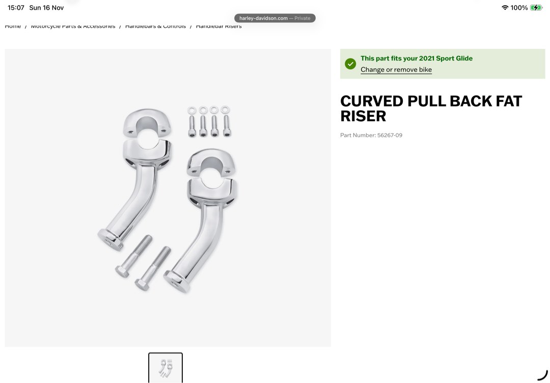 Harley Original 6 inch pull back fat riser., Motorcycles, Motorcycle ...