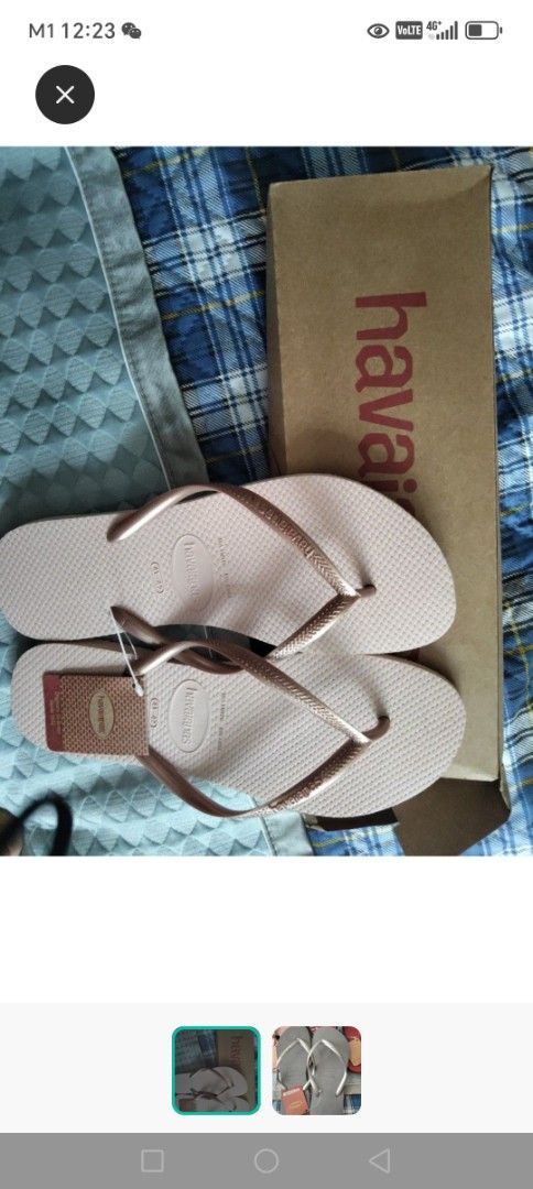 Havaianas Flip-Flops - New with Tags (Category: Flipflops and Slides) located in Singapore. Submitted by yangtianjiao82 (Listing ID 1404371531, Image 2). Description: - Brand new Havaianas flip-flops - Available in grey and pink - Comfortable and durable - Perfect for beach or casual wear - Classic summer essential.