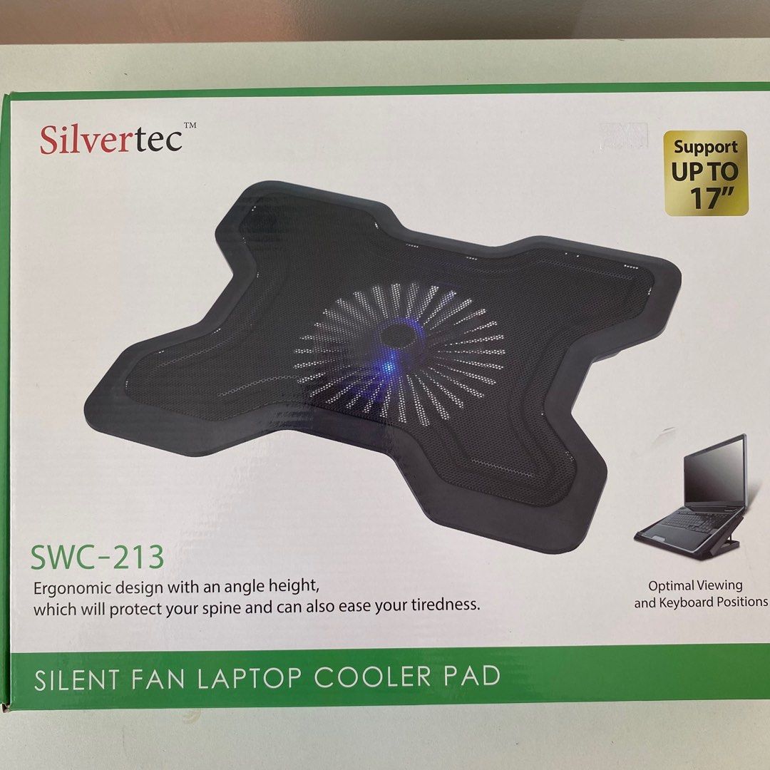 Laptop Cooler Pad (Category: Laptops & Notebooks) located in Muntinlupa City. Submitted by shoppurrr (Listing ID 1404379875, Image 1). Description: silvertec SWC-213 silent fan laptop cooler pad never been used; nakatambak lang po.