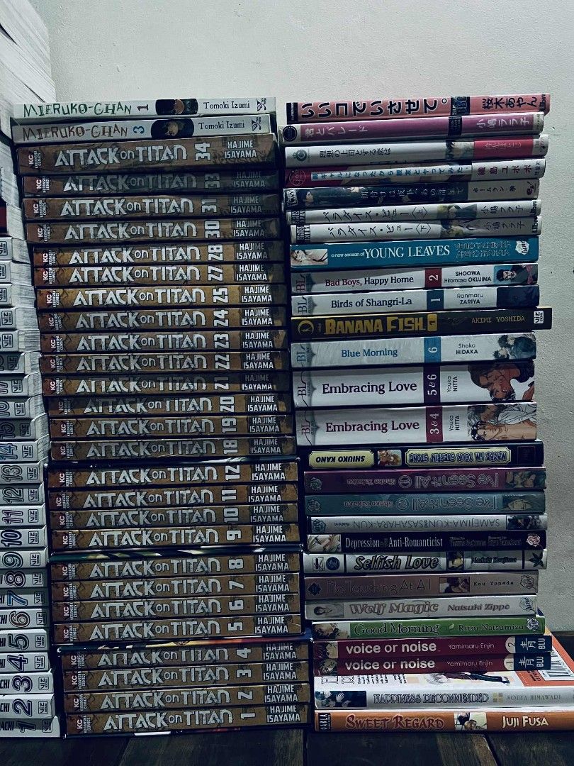 Manga sets (Category: Comics & Manga) located in Mexico. Submitted by kdjyjh4951 (Listing ID 1404372334, Image 2). Description: Selling and looking for some mangas to complete my sets. Pwede din trade but only looking for English BL Mangas or Danmei novels (pass sa seven seas) Attack On Titan (26 Volumes): ₱6,000 SOLD Parasyte (Volumes 1-8): ₱3,500 Assorted JP Volumes (Psycho-pass, Tokyo Ghoul, Prince of Tennis, and Haikyuu): ₱500 Assorted BL JP 