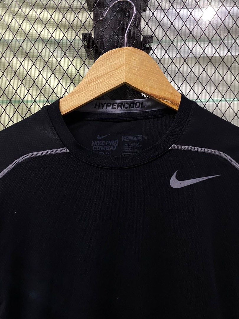 Nike Pro Combat Hypercool Shirt (Category: Activewear) located in Carmen. Submitted by bossbossingthriftshop (Listing ID 1404489027, Image 3). Description: Nike Compression Shirt -GOOD CONDITION -AS NEW -8.5/10 COLOR RATE L - 26 W - 16 MINE ₱249 FREE SHIP.