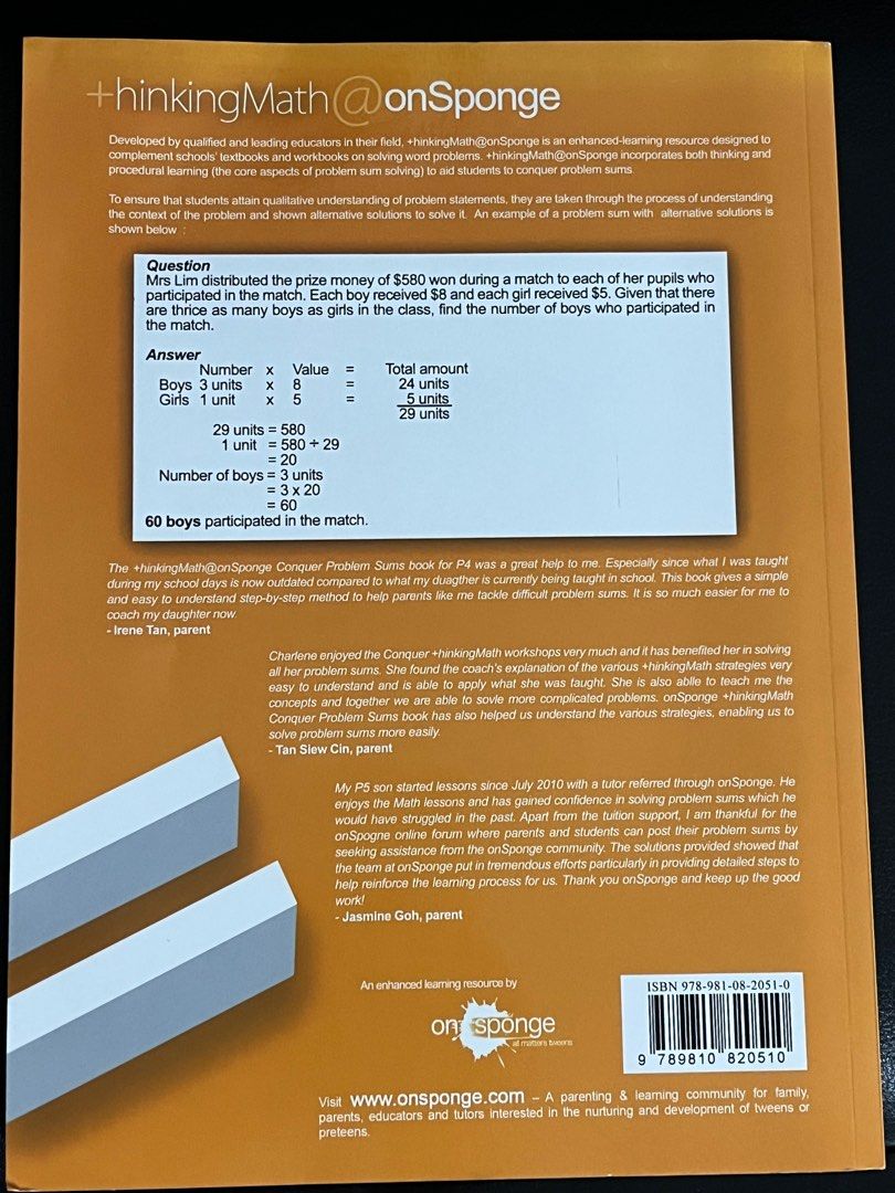 OnSponge conquer problem sums primary 3, Hobbies & Toys, Books ...