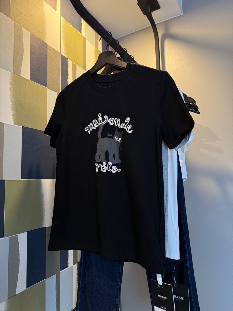 Pulkate Rola Cat Tee (Category: Shirts) located in Manila. Submitted by declutterwithelle (Listing ID 1404400664, Image 2). Description: BKK CLOTHES ON HAND | SHOP WITH JOY 📌 Pulkate Rola Shirt 🧾 Available in Grey (3), Black (3), White (3) ❗️Fits best: XS-M.