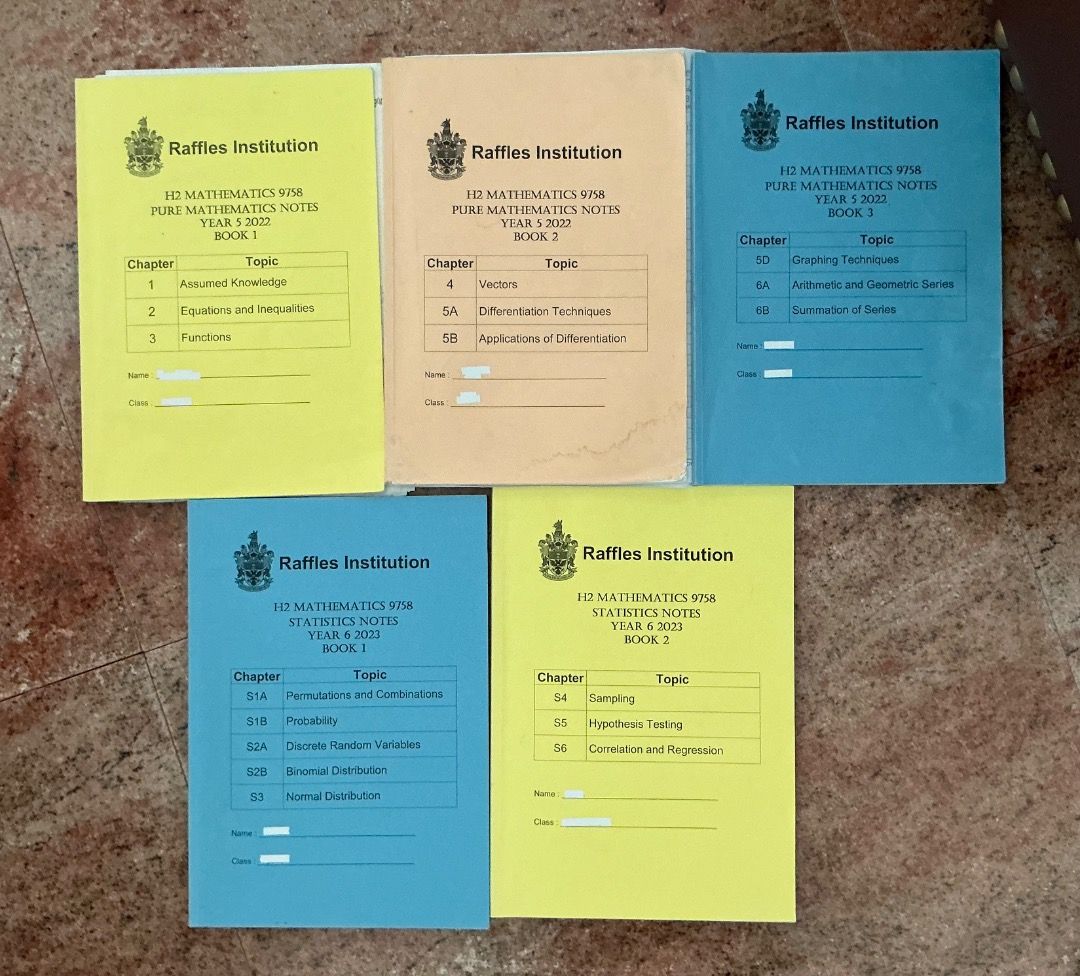 Raffles Institution H2 Mathematics Notes, Hobbies & Toys, Books ...
