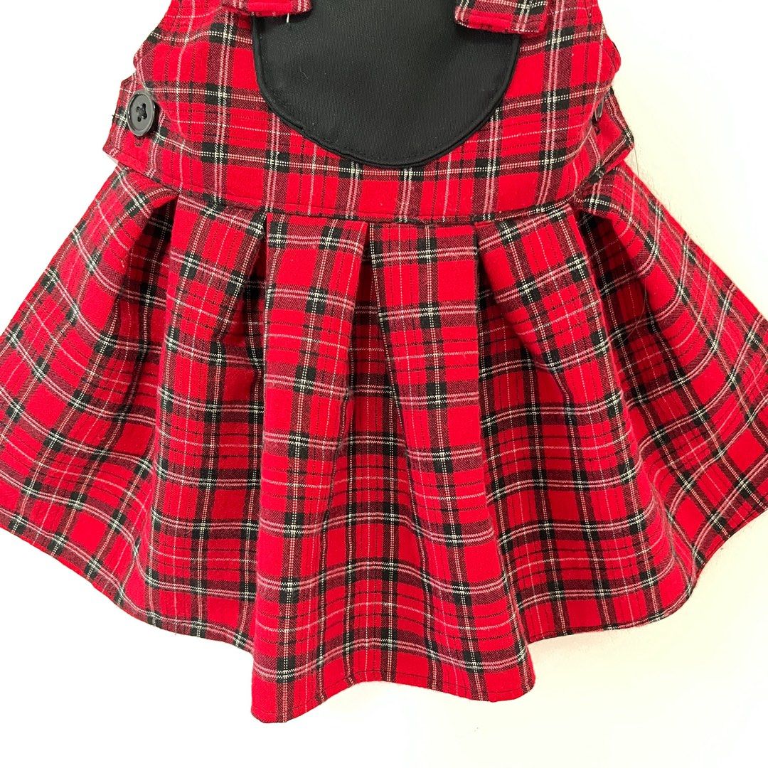 Red Plaid Dog Dress (Category: Homes & Other Pet Accessories) located in Las Pinas. Submitted by excusemeeee (Listing ID 1404420929, Image 3). Description: ❤️Red Plaid Dog Dress🖤 🥀 Size xs- semi small - 15” 🥀 Skirt is more structured kaya super cutee when worn esp with black furbabyyy 🥀 Bow included 🎀 Handmade with care 🫶🏻 Quality Made 💖 No haggling pls.