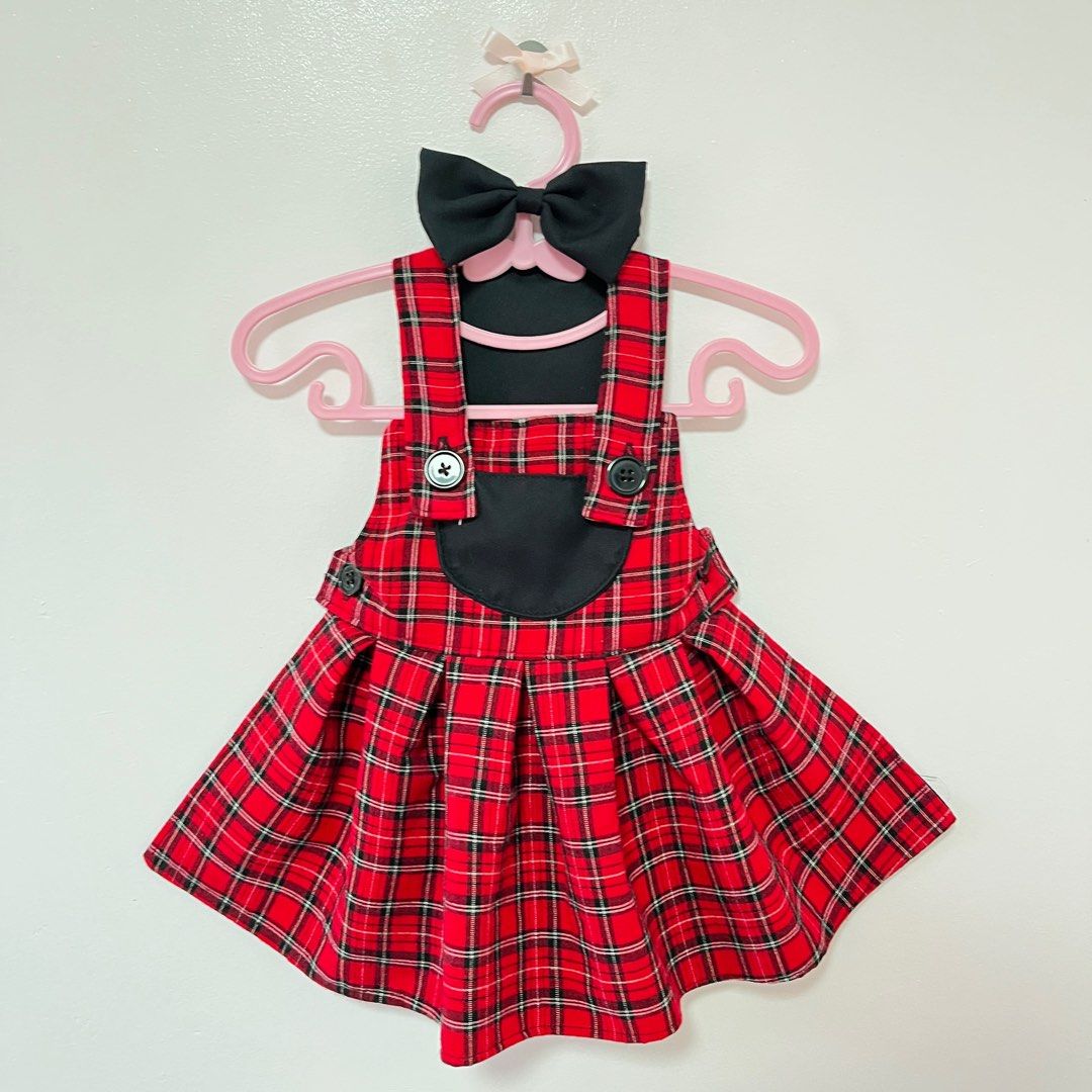Red Plaid Dog Dress (Category: Homes & Other Pet Accessories) located in Las Pinas. Submitted by excusemeeee (Listing ID 1404420929, Image 1). Description: ❤️Red Plaid Dog Dress🖤 🥀 Size xs- semi small - 15” 🥀 Skirt is more structured kaya super cutee when worn esp with black furbabyyy 🥀 Bow included 🎀 Handmade with care 🫶🏻 Quality Made 💖 No haggling pls.