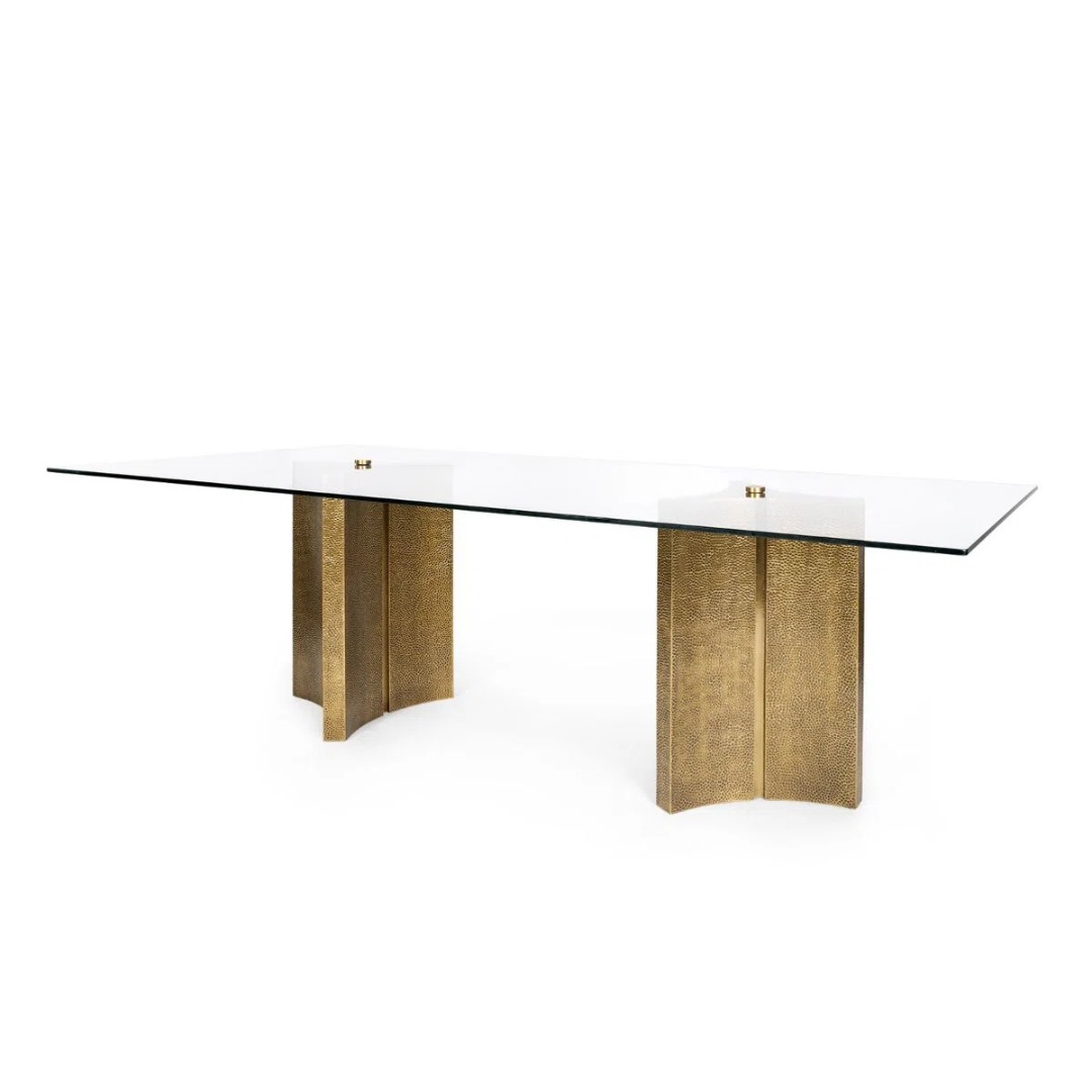 RYKER I ELEGANCE SLEEK DESIGN DINING TABLE I TEMPERED GLASS I ...