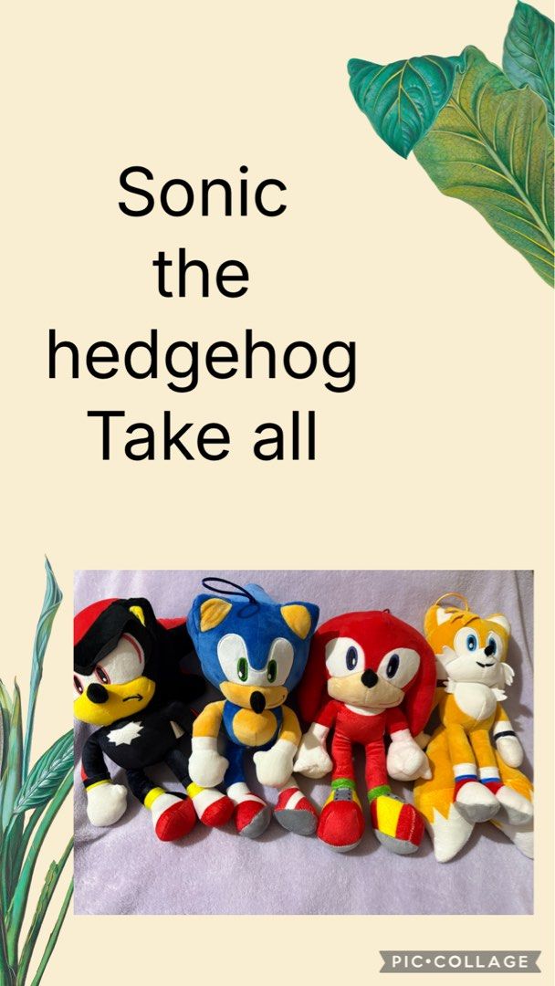 Stuffed toy - Sonic the hedgehog (Category: Plushies & Soft Toys) located in Batangas. Submitted by pixie_clearance (Listing ID 1404461528, Image 1). Description: Sold as set rfs: decluttering.