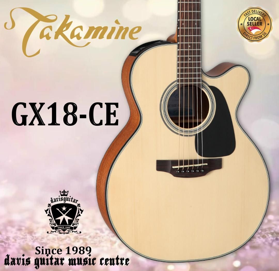 Takamine GX18CE Acoustic Electric Guitar with FREE bag Solid Spruce Top ...