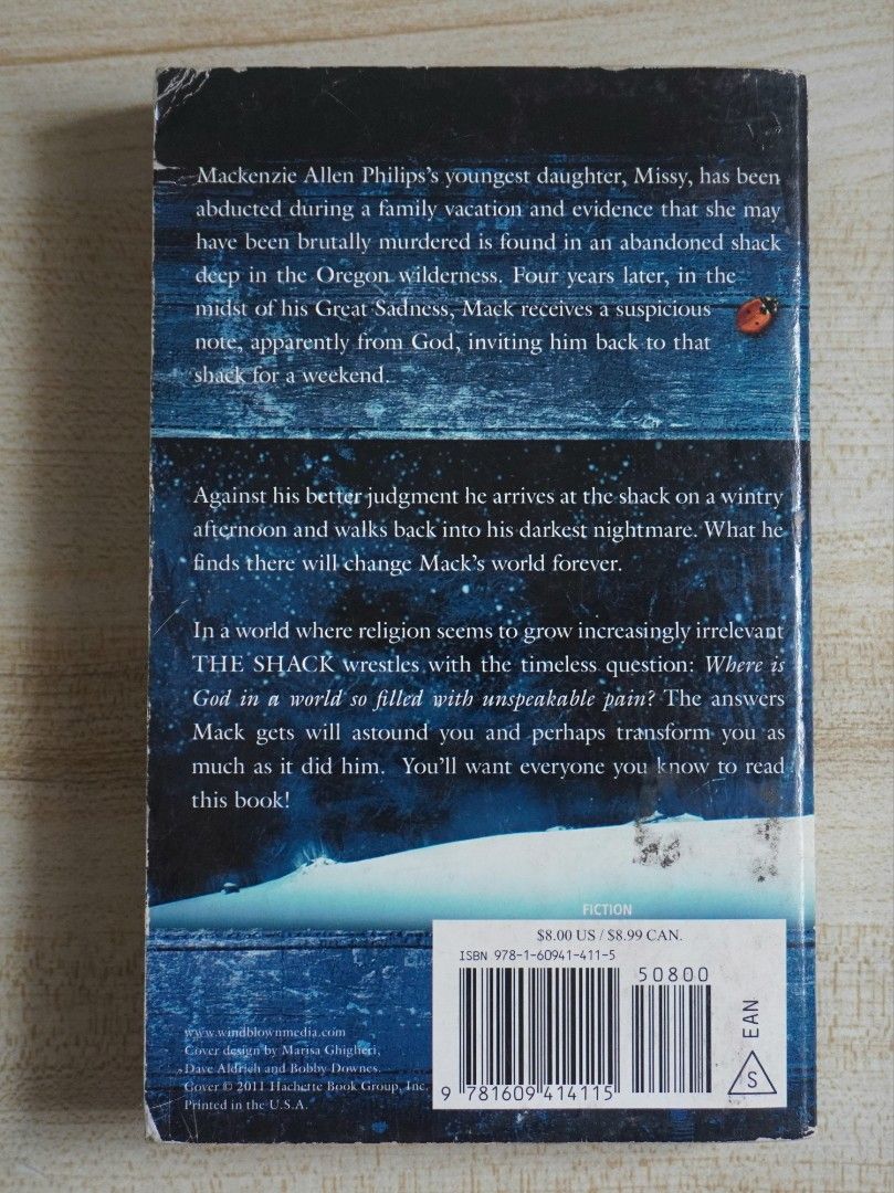 The Shack (Category: Storybooks) located in Bacoor. Submitted by sofymc (Listing ID 1404498720, Image 2). Description: ✨ Genre: Contemporary, Christian Fiction ‼️ Disclaimer: This is a preloved copy so there's foxing/tanning on the pages.