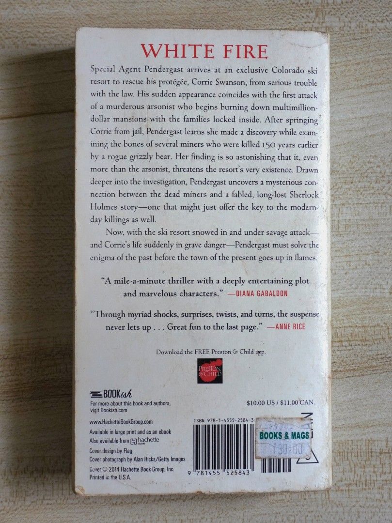 White Fire by Douglas Preston & Lincoln Child (Category: Storybooks) located in Bacoor. Submitted by sofymc (Listing ID 1404506736, Image 2). Description: 📖 Format: Paperback ‼️ Bought for ₱130, selling for ₱70.