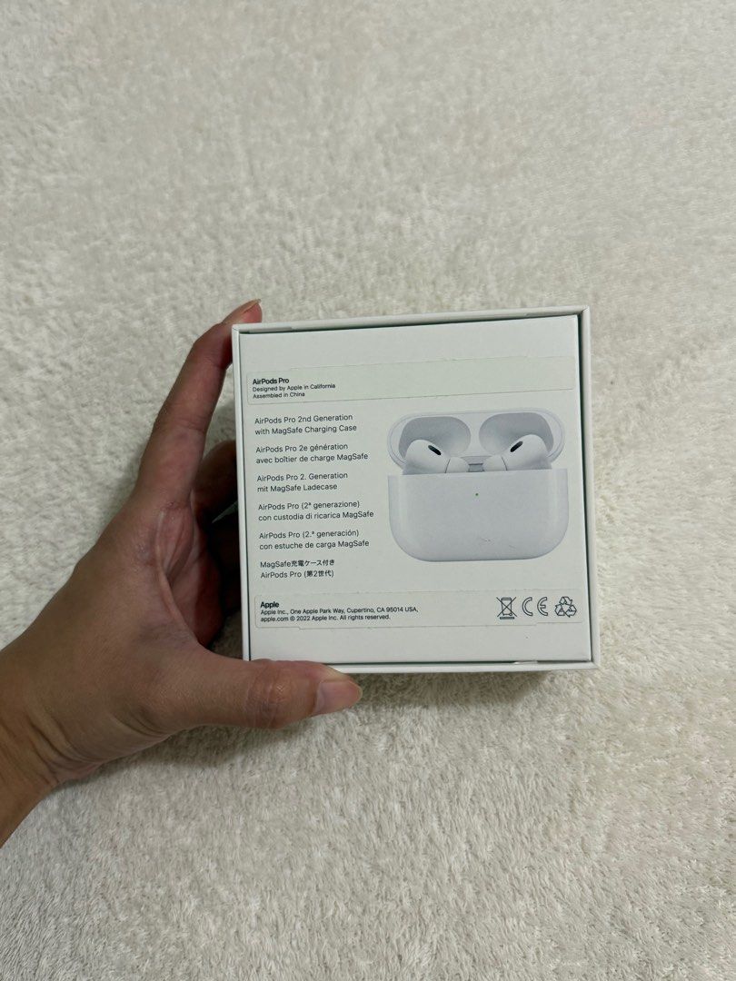 Airpods Pro 2nd Gen (Category: Earphones) located in Davao. Submitted by peewhoop (Listing ID 1404715236, Image 3). Description: Authentic Apple Airpods Pro 2nd Gen ON SALE ‼️ ‼️MARKED DOWN FROM 8,000‼️ - authentic airpods from the US - still with box - complete accessories (eartips, manual & lightning cable) - very lightly used, no major scratches or dents, would consider it mint condition - price still a bit negotiable but please be negotiable.
