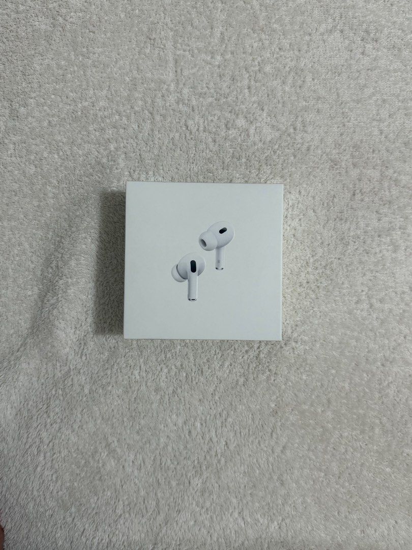 Airpods Pro 2nd Gen (Category: Earphones) located in Davao. Submitted by peewhoop (Listing ID 1404715236, Image 1). Description: Authentic Apple Airpods Pro 2nd Gen ON SALE ‼️ ‼️MARKED DOWN FROM 8,000‼️ - authentic airpods from the US - still with box - complete accessories (eartips, manual & lightning cable) - very lightly used, no major scratches or dents, would consider it mint condition - price still a bit negotiable but please be negotiable.