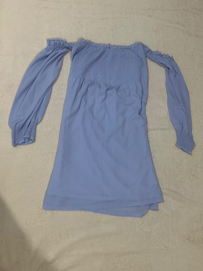 Apartment 8 Blue Off Shoulder Dress (Category: Dresses) located in Quezon City. Submitted by _mygallery (Listing ID 1404592680, Image 1). Description: RFS: Decluttering.