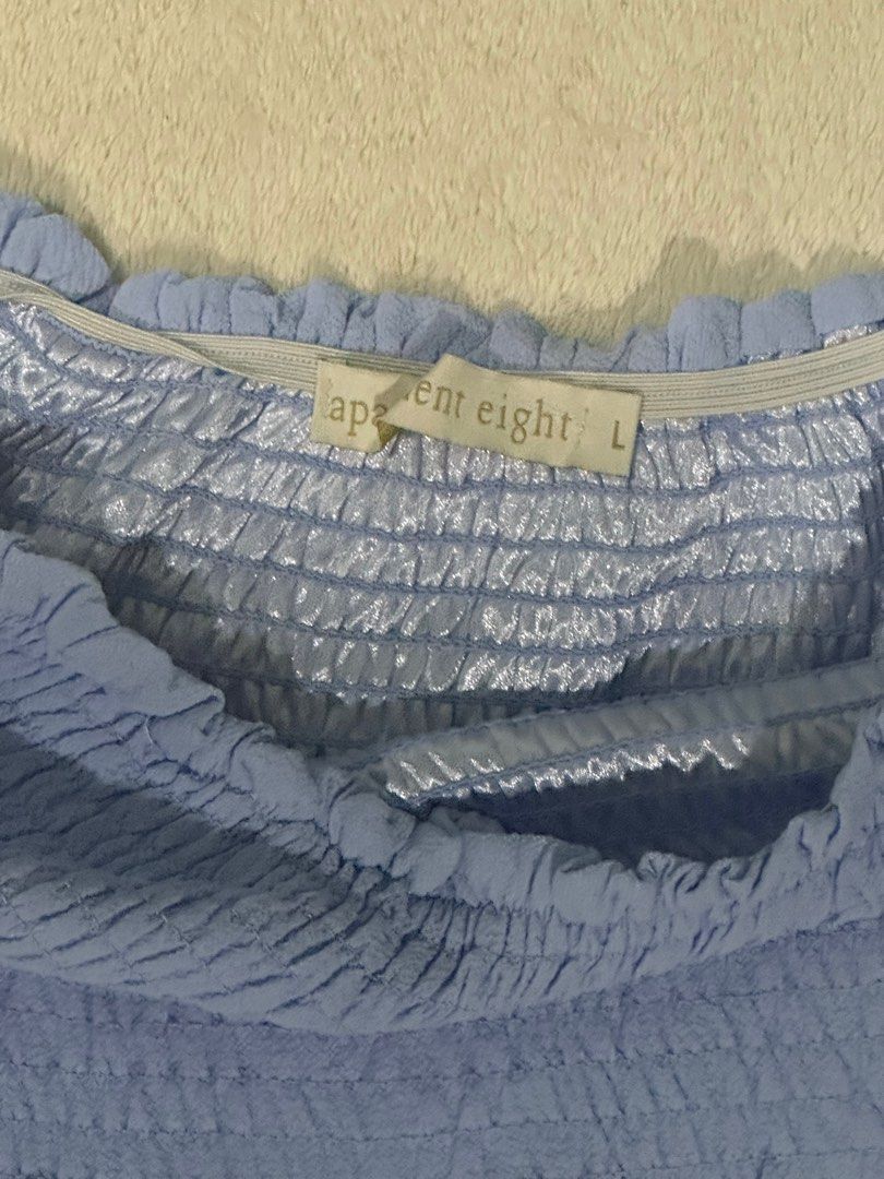 Apartment 8 Blue Off Shoulder Dress (Category: Dresses) located in Quezon City. Submitted by _mygallery (Listing ID 1404592680, Image 2). Description: RFS: Decluttering.