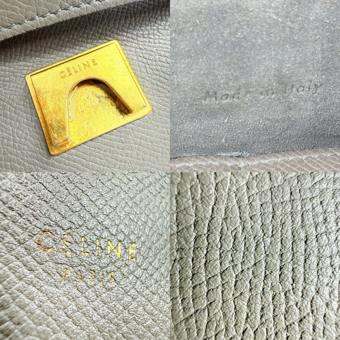 Authentic Celine Belt Bag (Category: Luxury Bags & Wallets) located in Pasig City. Submitted by trendapparelph (Listing ID 1404738005, Image 3). Description: - Celine Belt Bag in grey - Top handle and shoulder strap (No strap) - Flap closure with belt detail - Interior zippered pocket - Gold-toned hardware - Made in Italy.