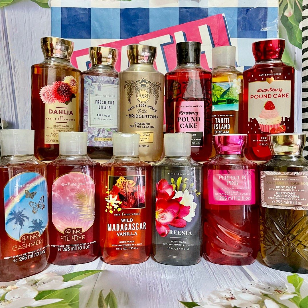 Bath & Body Works Body Wash Assorted Scents (Category: Bath) located in Las Pinas. Submitted by busycat101 (Listing ID 1404658879, Image 1). Description: Guaranteed original from US and CA. Price range from 400 to 550. Paper bag available for 50pesos only.