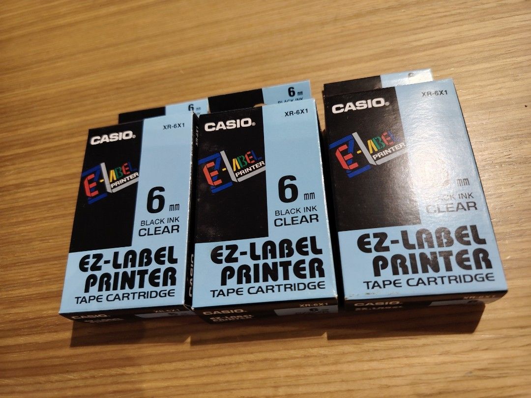 Casio EZ-Label Printer Tape Cartridge XR-6X1, Computers & Tech ...
