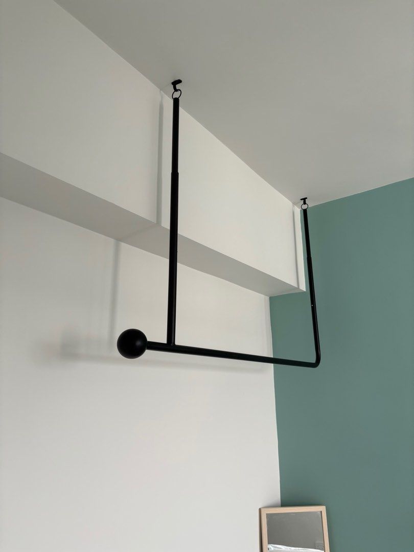 Ceiling-Mounted Clothes Rack - Black, Furniture & Home Living, Home ...