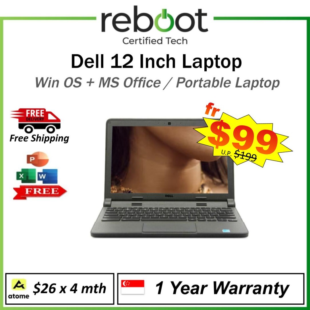 Dell 12 Inch Laptop - Compact Size - Good Condition - Win 11 + MS ...