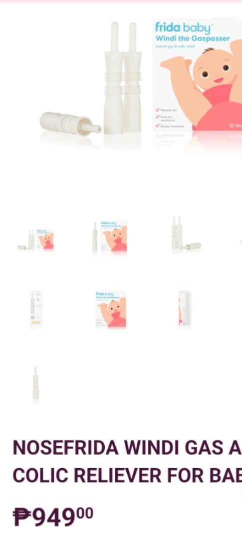 Frida Baby Windi Gas Passer (Category: Bathtub & Bath Accessories) located in Bulacan. Submitted by kaitlyn16142 (Listing ID 1404663189, Image 3). Description: 7pcs left in box A natural solution for colic and gas, the Windi works instantly and does not require ingestion of any drops or medication. The Windi is a single-use tube that helps babies get rid of excess gas. Designed to be safe and effective, the Windi cannot harm your baby if used as 