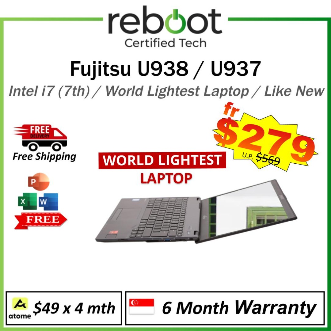 Fujitsu Laptop - Fujitsu U937 - U938 - Up to 512GB SSD - Fast Speed ...
