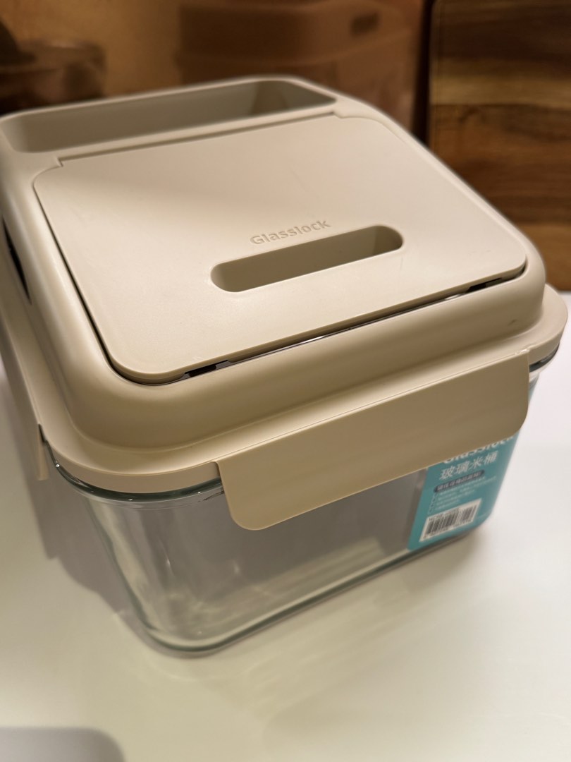 Glasslock Rice Storage Container 6kg 玻璃米桶, 傢俬＆家居, 廚具和餐具, 食物整理及儲存 ...
