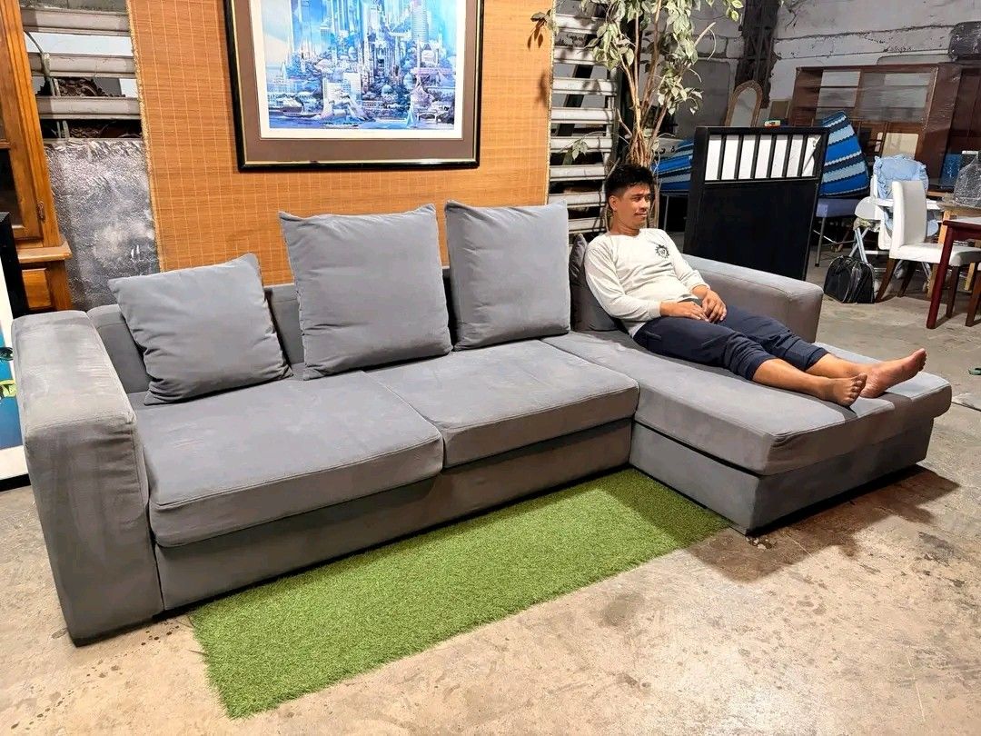 GoConcept L-Shaped Sofa (Category: Sofas) located in Valenzuela. Submitted by princeraya55649 (Listing ID 1404681277, Image 3). Description: BOCONCEPT Danish Modern GIANT L-type Sofa Memory Foam, Premium Sofa, Soft & Comfy Google Price : ₱400,000.00+ Price : 42k *VIDEO ON COMMENT Big!!! 112L x 63W x 15H seat height inches Sandalan height 24 inches In VERY good condition Code HOMEBOSS.