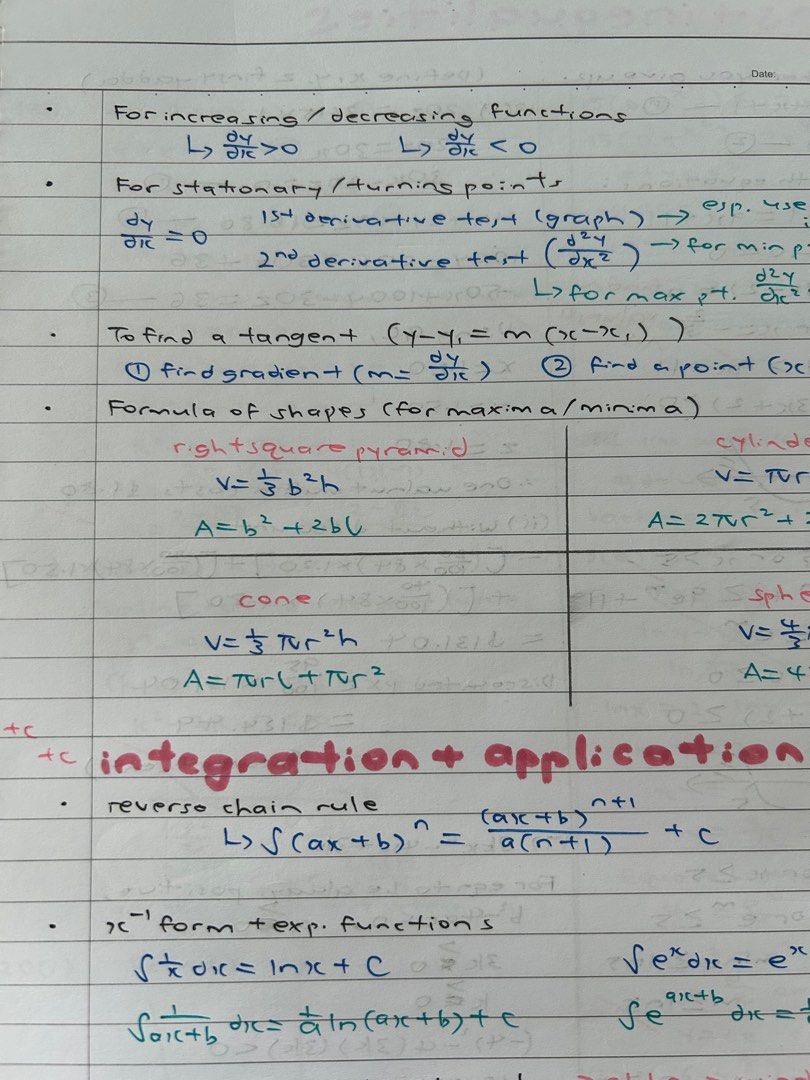 H1 Math Notes Handwritten A Level H1 Mathematics Notes, Hobbies & Toys, Books ...