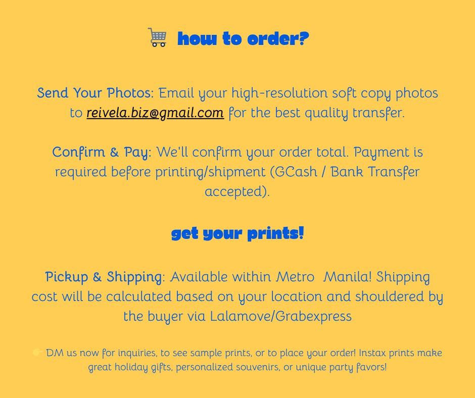 Instax Photo Printing via Instax Mini Evo (Category: Other Photography Accessories) located in Quezon City. Submitted by adropofgoldensunn (Listing ID 1404762219, Image 2). Description: Instax Printing Services 60 PHP per print, for a minimum 2 prints per order. For bulk printing: More than 15 pcs - 55php/each. .
