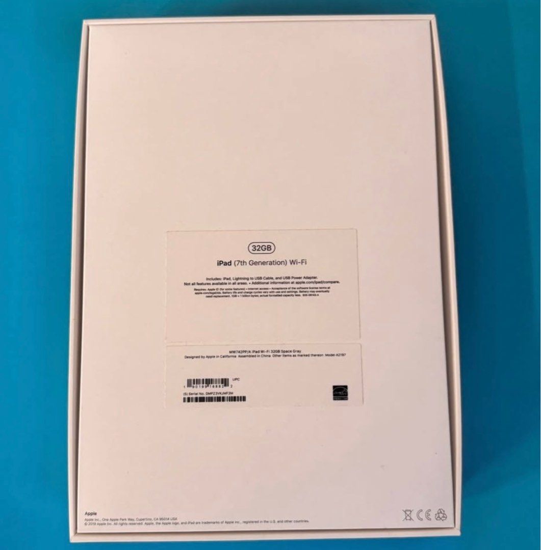 iPad (7th Generation) Wi-Fi 32GB Space Gray + Apple Keyboard (Category: iPad) located in Makati City. Submitted by abstanding (Listing ID 1404597335, Image 2). Description: iPad (7th Generation) Wi-Fi 32GB Space Gray (Apple Keyboard included) - Very good condition - All working - Seldom used - No scratches, with case since day 1 - With box - Purchased brand new - Includes authentic Apple Keyboard - 7th Generation, 32GB, 10.2” - Comes with 1 gener