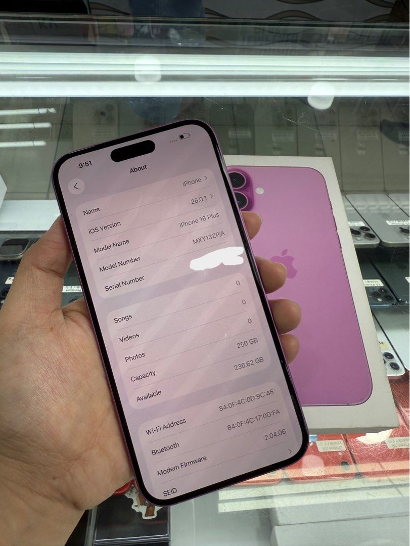 iPhone 16-Plus 256GB / Factory unlocked (Category: iPhone 16 Series) located in San Juan City. Submitted by meoowmiie (Listing ID 1404630052, Image 2). Description: FOR SALE OR SWAP📌 iPHONE 16-PLUS 256GB / OPENLINED 1PHYSICALSIM and 1-ESIM 100% BATTHEALTH 184 CYCLECOUNT ORIG BOX and CORD NO HIDDEN ISSUE NO DENTS NO SCRATCH TEST TO SAWA •MODE OF PAYMENT• CASH G-CASH PAYMAYA BANKTRANSFER CREDITCARD RFS: BUY AND SELLING i have physical store at Gre