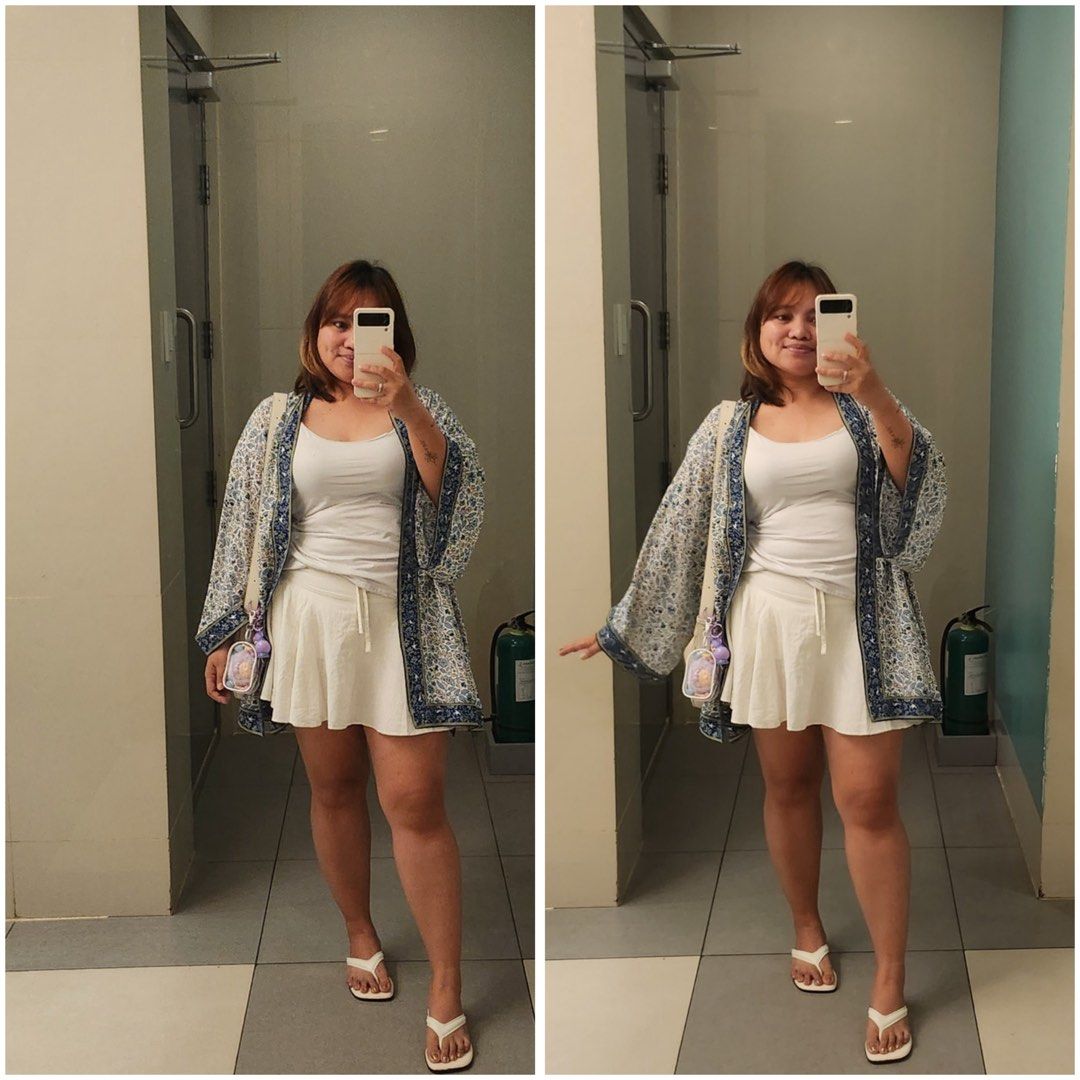 Linen White flowy skirt XL (Category: Skirts) located in Taguig. Submitted by heyqueeney (Listing ID 1404719107, Image 1). Description: It has inner shorts With laces at the middle Linen material Fits 35 - Im XL.