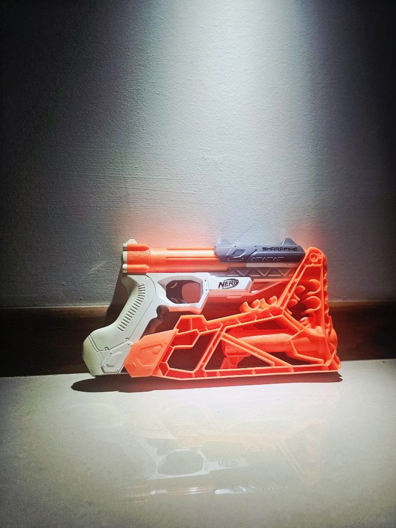 Nerf SharpFire Blaster (Category: Action & Battle Toys) located in Singapore. Submitted by junyidummit (Listing ID 1404727707, Image 5). Description: 🔫 Nerf SharpFire Blaster – Good Condition! Selling my Nerf N-Strike SharpFire blaster. Condition: 8/10, fully working, no jams. Includes: Blaster only (no darts). Features: • Converts between pistol, holster, and stock mode • Slim, lightweight, easy to carry • Great for casual play or kids Perfect 