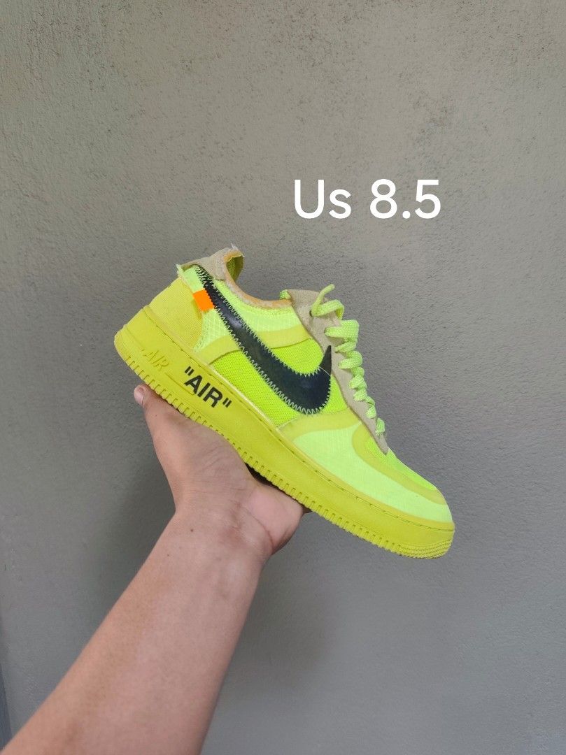 Nike Air Force 1 Low Off-White Volt (Category: Sneakers) located in Manila. Submitted by renzmalacc07450 (Listing ID 1401925513, Image 1). Description: US 8.5 1500 baliwag bulacan.