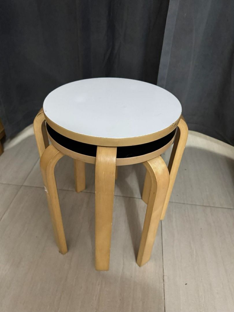 SALE!!! Nitori Stackable Wooden Stool - 2pcs (Category: Chairs) located in Quezon City. Submitted by GoYo_Ltd (Listing ID 1404591281, Image 3). Description: Price is for 2pcs. Dimension: Seat Post Diameter - 33cm Height - 43cm Length - 41cm.