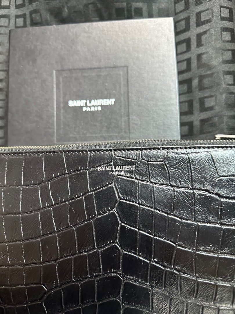 saint laurent crocodile clutch bag (Category: Luxury Bags & Wallets) located in Atok. Submitted by fullroom.dgs (Listing ID 1404717968, Image 2). Description: * Saint laurent crocodile clutch bag rank sa authentic 18,880 php + shipping fee Location: Baguio city ph DM me for more questions!.