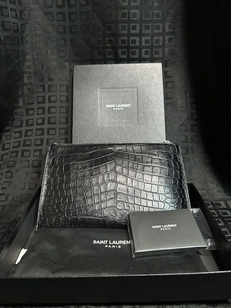 saint laurent crocodile clutch bag (Category: Luxury Bags & Wallets) located in Atok. Submitted by fullroom.dgs (Listing ID 1404717968, Image 1). Description: * Saint laurent crocodile clutch bag rank sa authentic 18,880 php + shipping fee Location: Baguio city ph DM me for more questions!.
