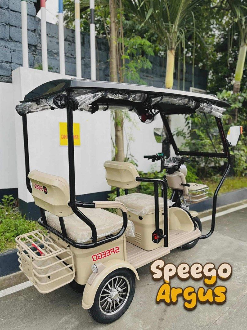 SPEEGO ARGUS 2.0 UPGRADED DISC BRAKE E-TRIKE (Category: Bicycles) located in Marikina City. Submitted by keionlines85428 (Listing ID 1404621148, Image 1). Description: SALEEEE UNTIL DEC.15 ONLY!!!🔥 R E S T O C K !!!!!🔥🔥🔥 ⭐️ SPEEGO ARGUS 2.0 UPGRADED DISC BRAKE E-TRIKE ‼️₱ 35,000 🆓FREE TRAPAL 🆓FREE AUTOMATIC WIPER 🆓FREE ROOF LIGHT 🆓MINI FAN Inclusions 💥 📍 Front discbrake 📍3 wheels 3-4 seaters 📍with ROOF and WINDSHIELD 📍Keyless Feature
