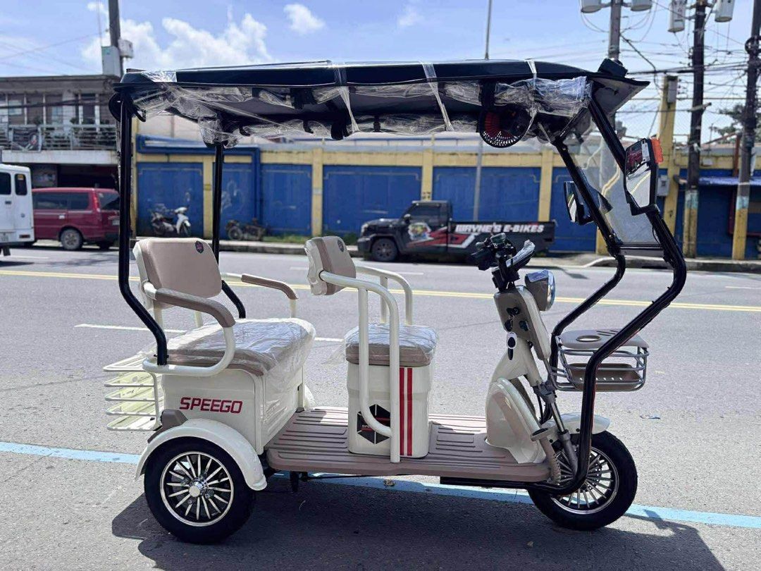 SPEEGO ARGUS 2.0 UPGRADED DISC BRAKE E-TRIKE (Category: Bicycles) located in Marikina City. Submitted by keionlines85428 (Listing ID 1404621148, Image 3). Description: SALEEEE UNTIL DEC.15 ONLY!!!🔥 R E S T O C K !!!!!🔥🔥🔥 ⭐️ SPEEGO ARGUS 2.0 UPGRADED DISC BRAKE E-TRIKE ‼️₱ 35,000 🆓FREE TRAPAL 🆓FREE AUTOMATIC WIPER 🆓FREE ROOF LIGHT 🆓MINI FAN Inclusions 💥 📍 Front discbrake 📍3 wheels 3-4 seaters 📍with ROOF and WINDSHIELD 📍Keyless Feature