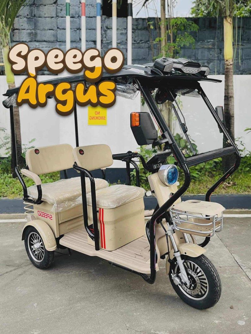 SPEEGO ARGUS 2.0 UPGRADED DISC BRAKE E-TRIKE (Category: Bicycles) located in Marikina City. Submitted by keionlines85428 (Listing ID 1404621148, Image 2). Description: SALEEEE UNTIL DEC.15 ONLY!!!🔥 R E S T O C K !!!!!🔥🔥🔥 ⭐️ SPEEGO ARGUS 2.0 UPGRADED DISC BRAKE E-TRIKE ‼️₱ 35,000 🆓FREE TRAPAL 🆓FREE AUTOMATIC WIPER 🆓FREE ROOF LIGHT 🆓MINI FAN Inclusions 💥 📍 Front discbrake 📍3 wheels 3-4 seaters 📍with ROOF and WINDSHIELD 📍Keyless Feature